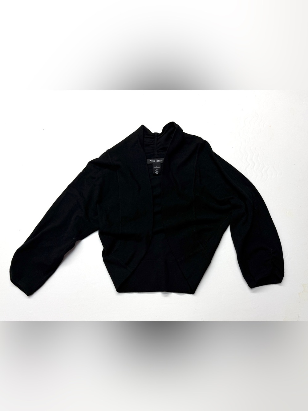 White House Black Market Open-Front Bolero Shrug Sweater Cardigan Ruched Sleeve